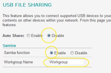 configured when you click Share in the USB device section. Volume Name Available Users Configure This field displays the volume name of the shared drive.