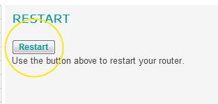 you are away from the router (for example connected over a wireless connection) you may find it more convenient to restart the router in the admin page.