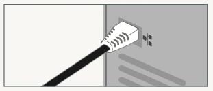 Plug the other end into the Ethernet socket on your device.