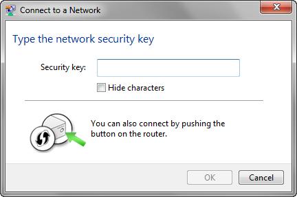 4. Launch the wireless connection software in your operating system (Windows Vista SP2 or Windows 7). In Windows 7 the screen should look like this: 5.