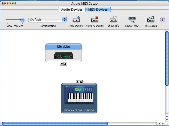Audio MIDI Setup is a utility included with Mac OS X that allows you to configure your UltraLite interface for use with all CoreMIDI compatible applications.