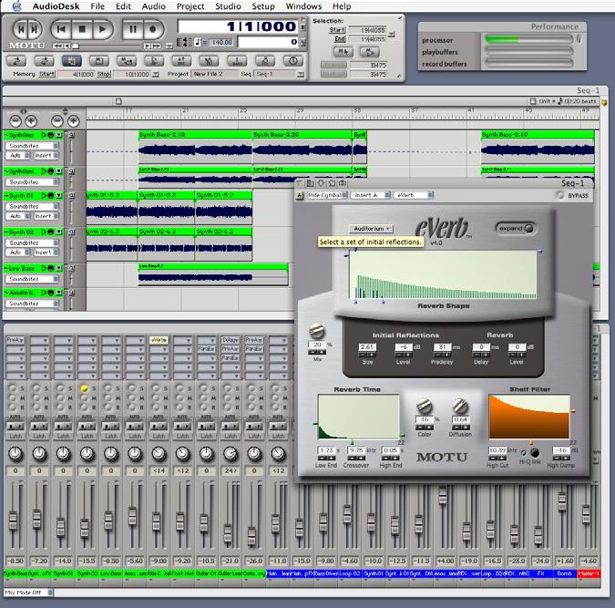 AudioDesk is an advanced workstation software package for the UltraLite that lets you record, edit, mix, process, bounce and master multi-track digital audio recording projects.