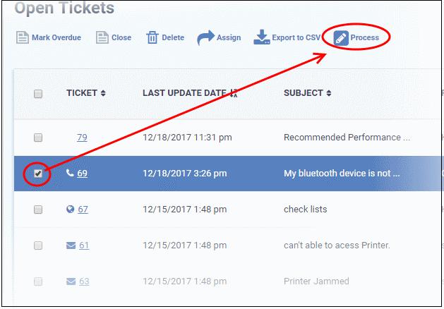 The 'Process Ticket'