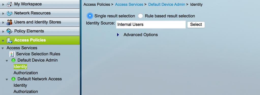 Step 5. Define the access policy. Authentication is done against the internal users. Step 6.