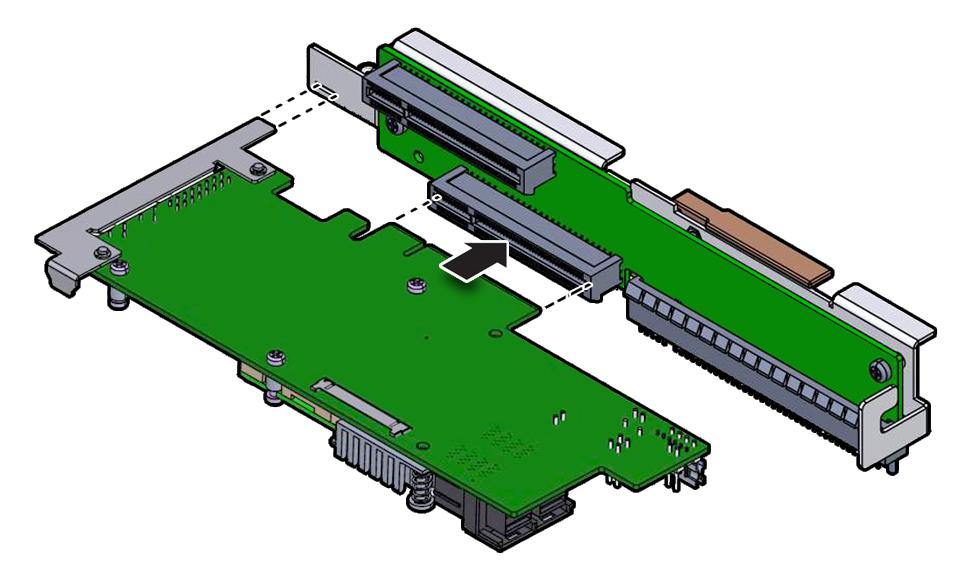 Install the Internal HBA Card in PCIe Slot 4 7. Insert the rear bracket on the internal HBA card into the rear connector on the PCIe riser. 8.