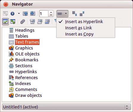 Creating hyperlinks When you type text (such as a website addresses or URL) that can be used as a hyperlink, and then press the spacebar or the Enter key, LibreOffice automatically creates the