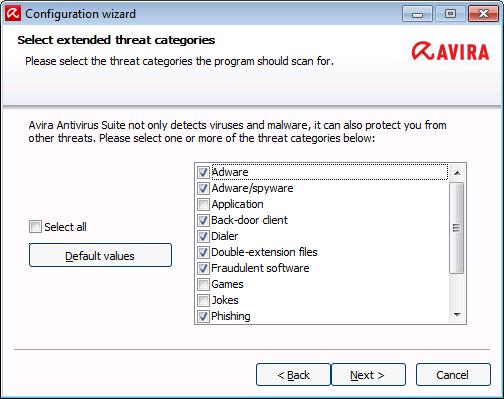 Installation and uninstallation 3.6.8 Selecting extended threat categories Virus and malware are not the only threats that pose a danger to your computer system.