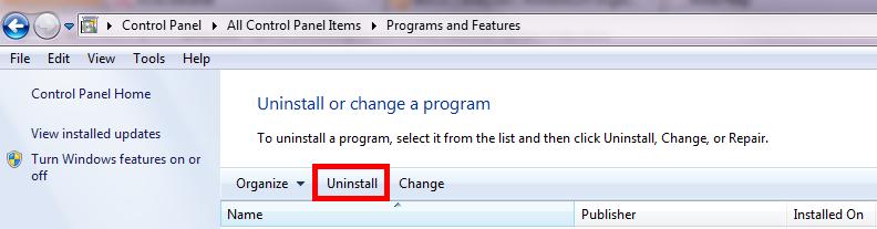 Installation and uninstallation Open the Control Panel via the Windows Start menu. Click Programs and Features. Select Avira Antivirus Suite in the list and click Uninstall.
