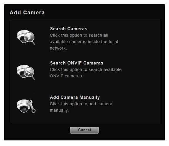 Search Cameras Use Search Cameras to auto-search the network for ACTi cameras, or