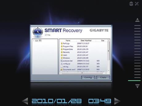 4-5 SMART Recovery With SMART Recovery, users can quickly create backups of changed data files (Note 1) or copy files from a specific backup on PATA and SATA hard drives (partitioned on NTFS file