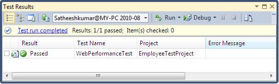 Chapter 5 If there are multiple requests in the test, the test result details window shows the result for each request.