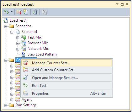 The Load Test editor should look like the following: The actual run settings for the Load Test contain the counter sets selected for each system and the common run settings provided in the last