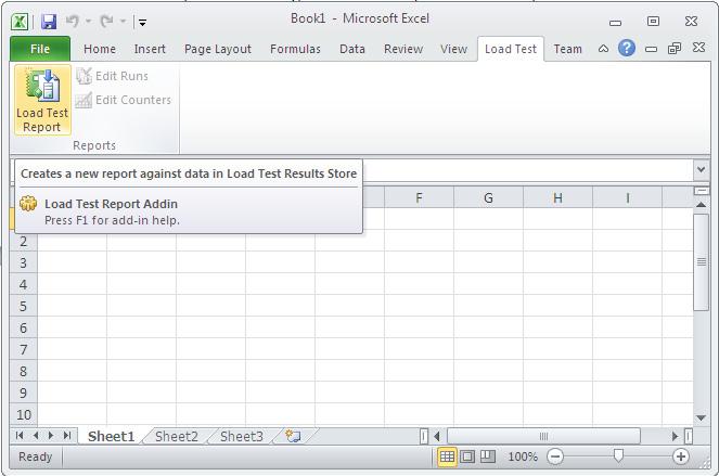 Exporting to Excel We can export the results to Excel using the Create Excel Report option in the toolbar of the Load Test result editor: Chapter 7 1.