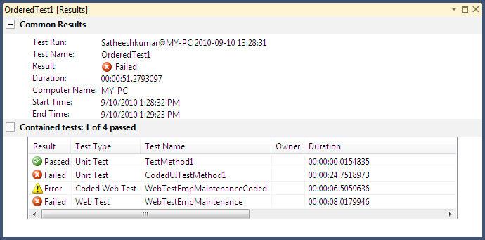 Open the Test View window or the Test List Editor and select the ordered test from the list, then right-click and choose the Run Selection option from Test View or Run Checked Tests from the Test