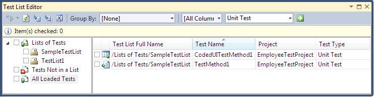 Managing and Configuring Test Filtering tests The Display of tests in the Test List Editor and Test View window can be controlled using the Apply Filter option in the toolbar.