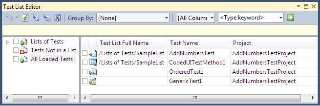 Test List Editor All features available in Test View are also available in the Test List Editor with some additional features such as