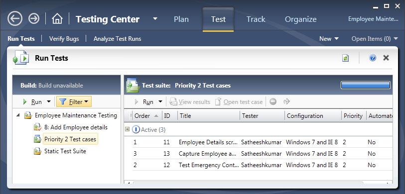 Test Plan, Test Suite, and Manual Testing The assigned configuration option is used to view the currently assigned configuration for the selected test case.