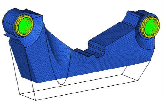 Figure 32 shows the limits of the shape variable defined for the bottom surface of the UCA which was used in the simultaneous shape and topology optimization.