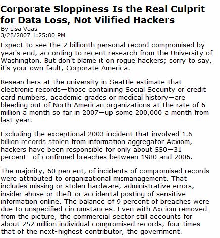Without Data Governance People make mistakes Those mistakes more commonly result in losses than hackers Those losses