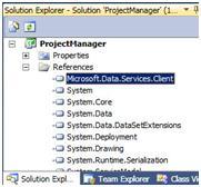 Figure 4 Add a reference to the Microsoft.Data.Services.Client Note: In addition to replacing the client-side assembly, you must also make new proxy classes for your project.