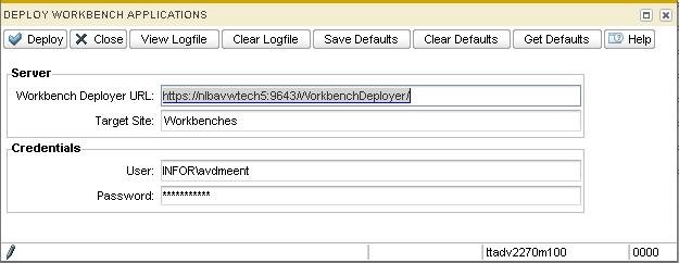 Specify your username, including windows domain; format <Windows domain>\<username>. Specify your password. An example: 7 Click Deploy.