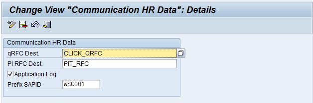 Communication settings HCM Ch 12 Technical Interface Description 105 You have to specify which destination is used as the destination to send the outgoing HCM related messages to the qrfc-queue.