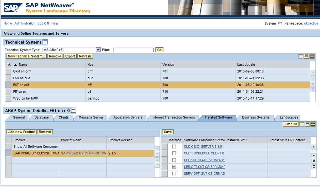 Ch 12 Technical Interface Description 87 To register the SAP system in the PI SLD, logon to the SAP system with a sufficiently authorized user and run the transaction RZ70.