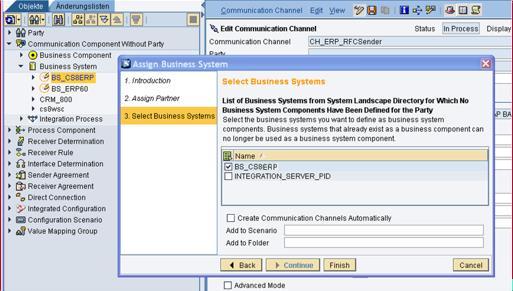 Ch 12 Technical Interface Description 90 Figure 71: Assigning Business Systems from the SLD in the Integration Builder For further information please take a look at SAP NetWeaver PI documentation.