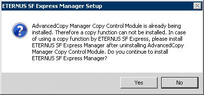 2. Insert the Express CD-ROM into the drive and an initial window will be displayed. Click [Install ETERNUS SF Express Manager].
