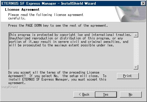 3. At the following window, check the displayed contents, and then click the [Next] button. 4. Accept the license usage terms and conditions displayed on the [License Agreement] window.