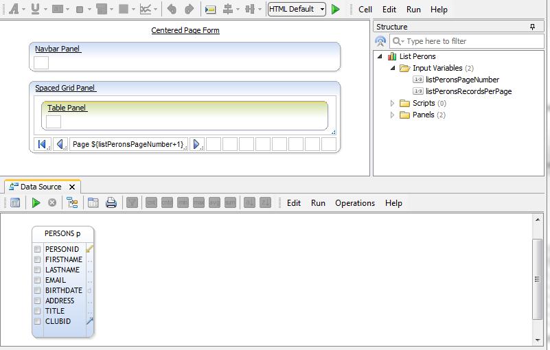 In the next screen will open the forms designer on top and a query builder on the bottom.