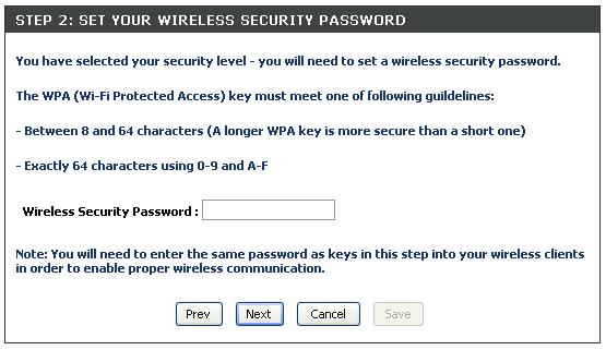 Chapter 3 - Setup To configure a WPA network security key manually using the Wireless Network Setup Wizard, first enter the name used for the wireless network in the Network Name (SSID) entry field,