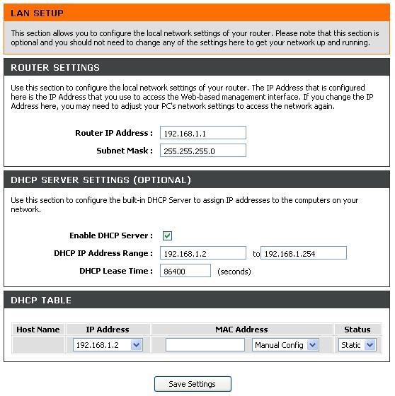 Chapter 3 - Setup LAN Setup You can configure the LAN IP address to suit your preference.