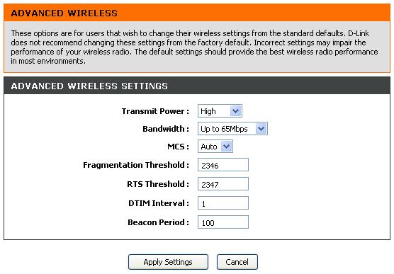Chapter 4 - Advanced Setup Advanced Wireless Advanced Wireless settings are used to tweak various wireless transmission parameters and to enable an additional SSID or Guest SSID.