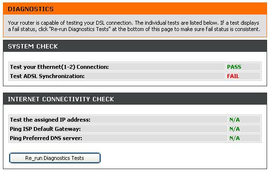 Chapter 5 - Maintenance Diagnostics This menu is used to test connectivity of the Router. A Ping test may be done through the local or external interface to test connectivity to known IP addresses.
