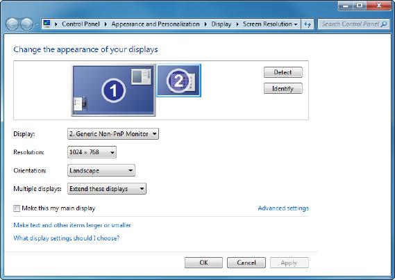 Resolution or by right-clicking on the USB Video Adapter icon in the system tray and selecting