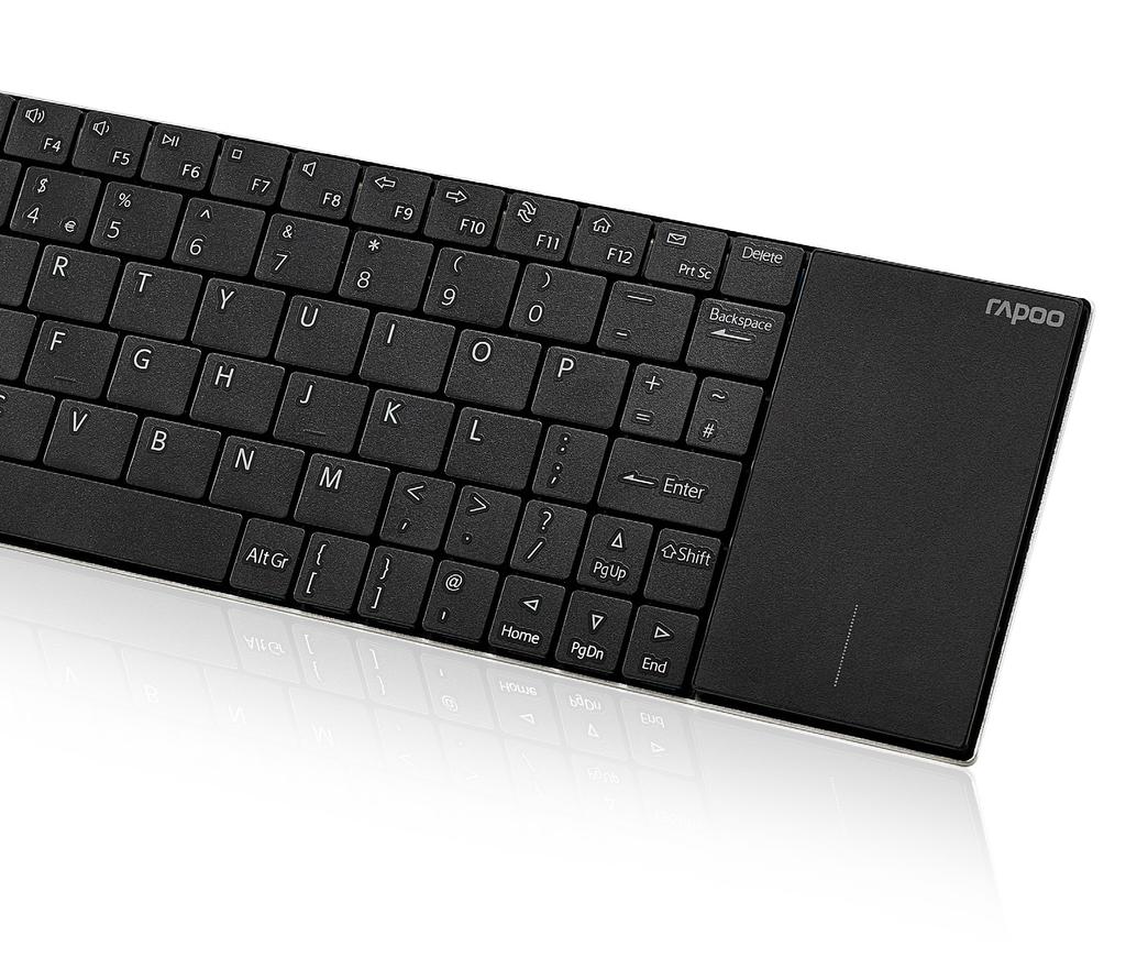 Wireless Multimedia Touchpad Keyboard E2710 This keyboard is an update of the Rapoo E2710, boasting an extended of up to 6 months.