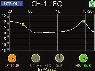 Options include values in increments of 10 from a minimum 60 Hz to maximum 300 Hz. Select HF Freq and set a new value.