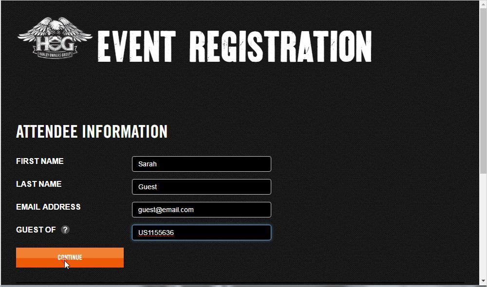 Note: Since you have already registered for the event yourself, the Register Yourself button can