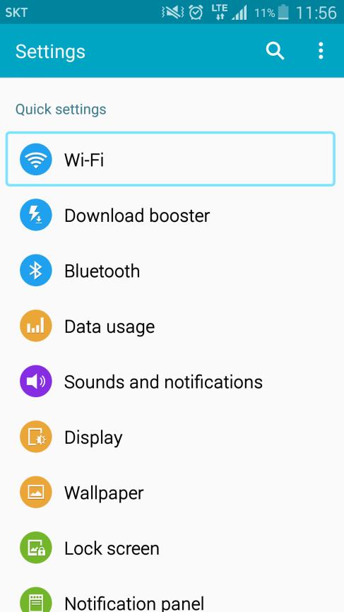 The Wi-Fi settings menu appears. 4. Tap or click the Wi-Fi slider to turn Wi-Fi on.