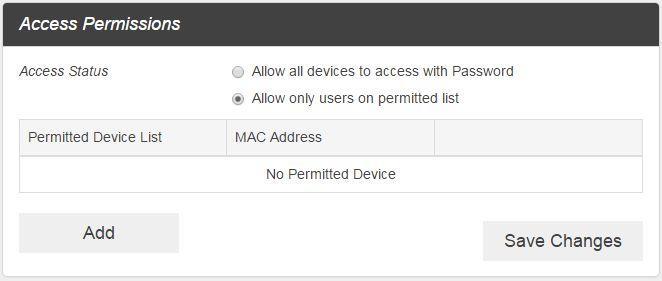 2. Select an access status and then click Save Changes.