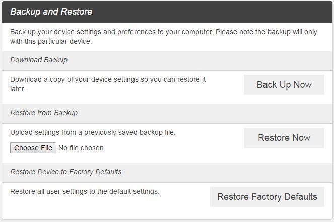 To back up your device settings to your computer, follow the steps below: 1. Click Back Up Now. 2. Click Save on the pop-up window. 3. Choose a location on your computer to save the backup file. 4.
