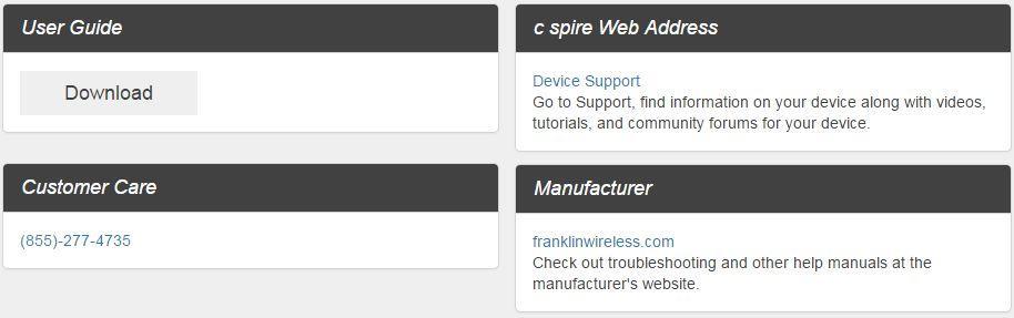 Support Tab Obtain support information on this interface.