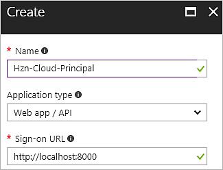 The name is a way you can differentiate this service principal used by Horizon Cloud from any other service principals that might exist in this same subscription.