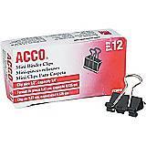 31 ACCO Brands Mini Binder Clips, Black/Silver, 1/2" Wide, 1/4" Cap Staples Item # ACC72010MFR Item