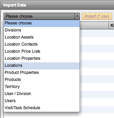 Back to VisitBasis, import the file you just edited:. Click on the Settings menu and select Import Data.