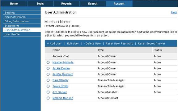 Page 7 of 30 View or Edit a User Account View and edit profile information and permissions for an account user.
