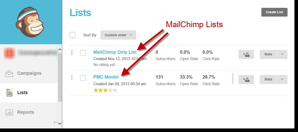 inside of CRM. MailChimp Lists In MailChimp, it is best practice to have just one list that you will be syncing all of your CRM marketing lists to.