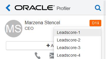 7 Adjusting the lead score model used in Profiler A lead score value is displayed for each contact in Profiler, this value is based on the lead scoring models configured in your Eloqua instance.