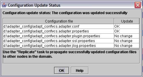 Replicating the VCS adapter configuration files to other nodes in the domain After configuring an VCS adapter on a node, you use the Replicate function to propagate the changes to the other nodes in